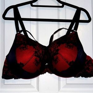 Torrid Red and Black Lace Bra
